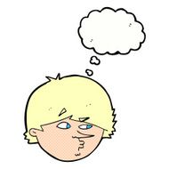 cartoon suspicious man with thought bubble N36