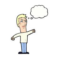 cartoon annoyed man with thought bubble N73