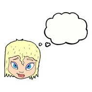 cartoon female face with thought bubble N133