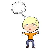 cartoon happy boy with thought bubble N211
