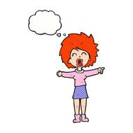 cartoon stressed out woman talking with thought bubble N10