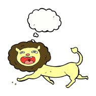 cartoon lion with thought bubble N16