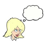 Cartoon Annoyed Woman With Thought Bubble N167