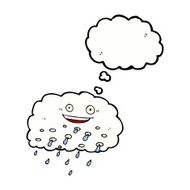 cartoon rain cloud with thought bubble N15