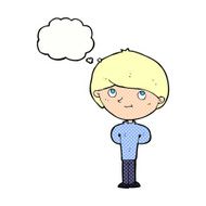 cartoon happy boy with thought bubble N212