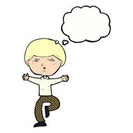 cartoon angry man with thought bubble N81