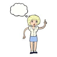 cartoon woman with idea thought bubble N228