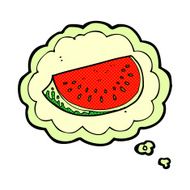 cartoon watermelon slice with thought bubble N2