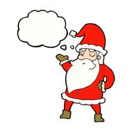cartoon santa claus with thought bubble N174