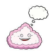 cartoon decorative cloud with thought bubble N8