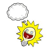cartoon lightbulb with thought bubble N2