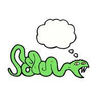 cartoon snake with thought bubble N56