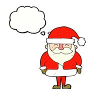 cartoon santa claus with thought bubble N175