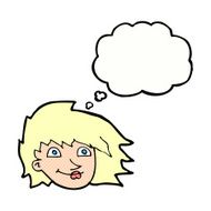 cartoon female face with thought bubble N135