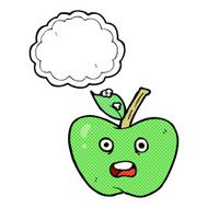 cartoon apple with thought bubble N33