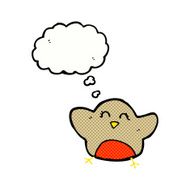 cartoon robin with thought bubble N26