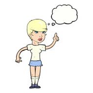 cartoon woman with idea thought bubble N231