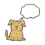 cartoon happy dog with thought bubble N78