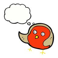 cartoon robin with thought bubble N28