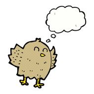 cartoon bird with thought bubble N251