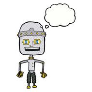 funny cartoon robot with thought bubble N42