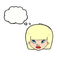 Cartoon Annoyed Woman With Thought Bubble N168