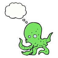 cartoon octopus with thought bubble N27
