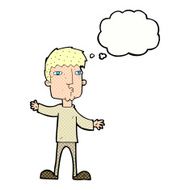 cartoon curious man with thought bubble N61