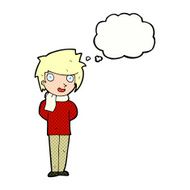 cartoon friendly man with thought bubble N18