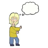 cartoon mustache man with thought bubble N8