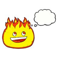 cartoon fire border with thought bubble N2