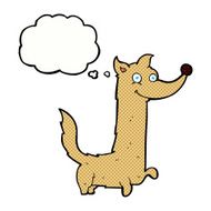 cartoon happy dog with thought bubble N79