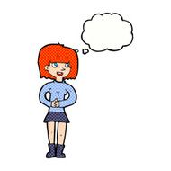 cartoon friendly woman with thought bubble N64