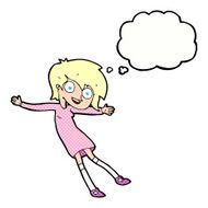 cartoon crazy excited girl with thought bubble N10