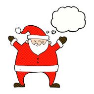 cartoon santa claus with thought bubble N177