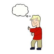 cartoon happy man with thought bubble N421