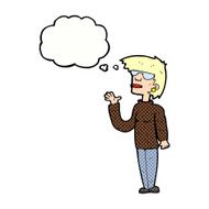 cartoon woman wearing spectacles with thought bubble N37