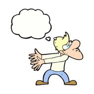 cartoon annoyed man gesturing with thought bubble N10