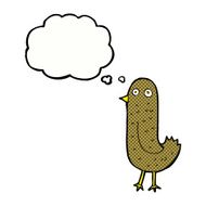 funny cartoon bird with thought bubble N122