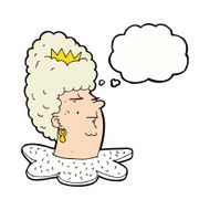 cartoon queen head with thought bubble N10
