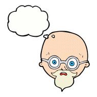 cartoon shocked man with beard thought bubble N18