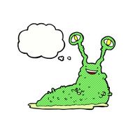 cartoon slug with thought bubble N14