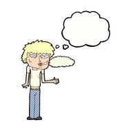 cartoon smoker with thought bubble N10