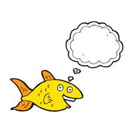 cartoon fish with thought bubble N85