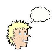 cartoon excited boy with thought bubble N138