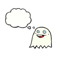 cartoon ghost with thought bubble N19
