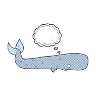 cartoon whale with thought bubble N33