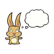 cartoon rabbit with thought bubble N83