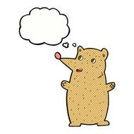 funny cartoon bear with thought bubble N35
