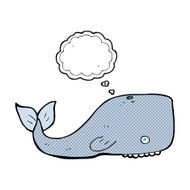 cartoon whale with thought bubble N34